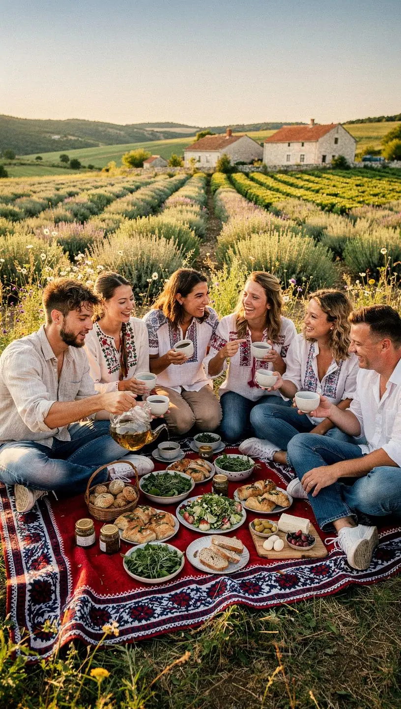 Svježe ubrane biljke iz hrvatskih planina posložene na drvenoj površini.